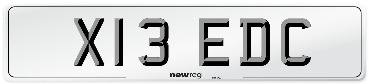 X13 EDC Number Plate from New Reg
